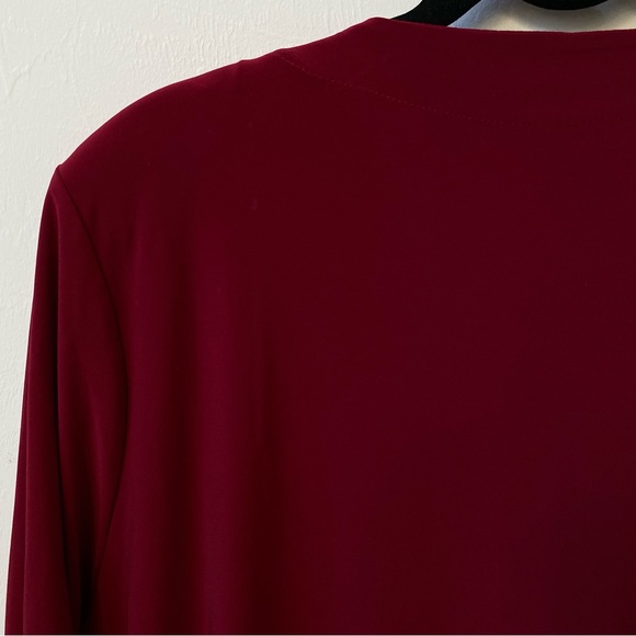 2 Piece Deep Red Sweater Jacket & Matching Tank Top Evening Wear Moda Verona 3XL - Picture 10 of 16